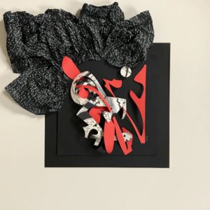 FLATLAND III - La marquise est de sortie - papiers découpés et encre noire - 2019 - 50 x 50 cm