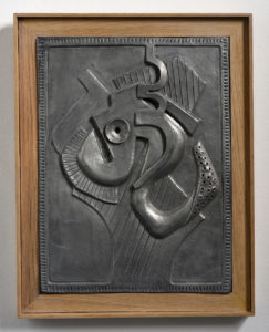 L'éveil - Céramique patinée métal - 36x45cm - 2021