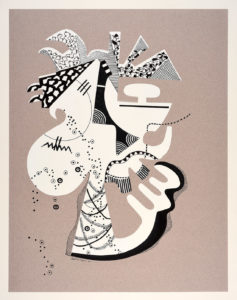 L'envers - papiers découpés/feutre noir - 2020 - 60x80cm