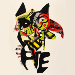 Catwoman - papiers peints et découpés - 60x80cm - 2022